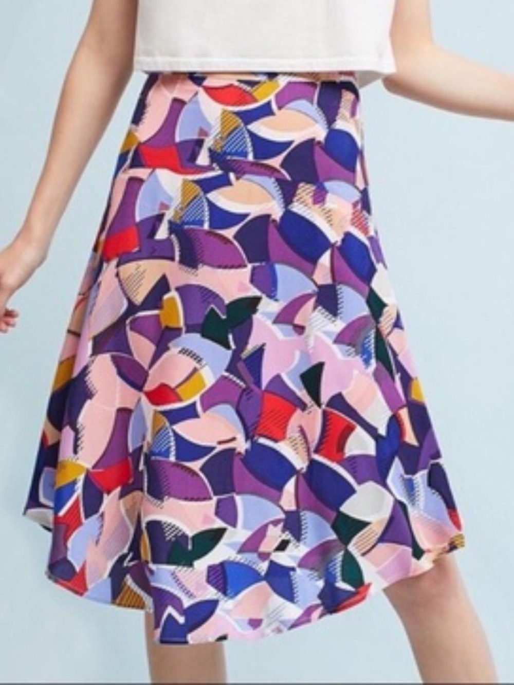 Anthropologie - Maeve Ava Geo Print Multicolored Midi Skirt - SIZE 16